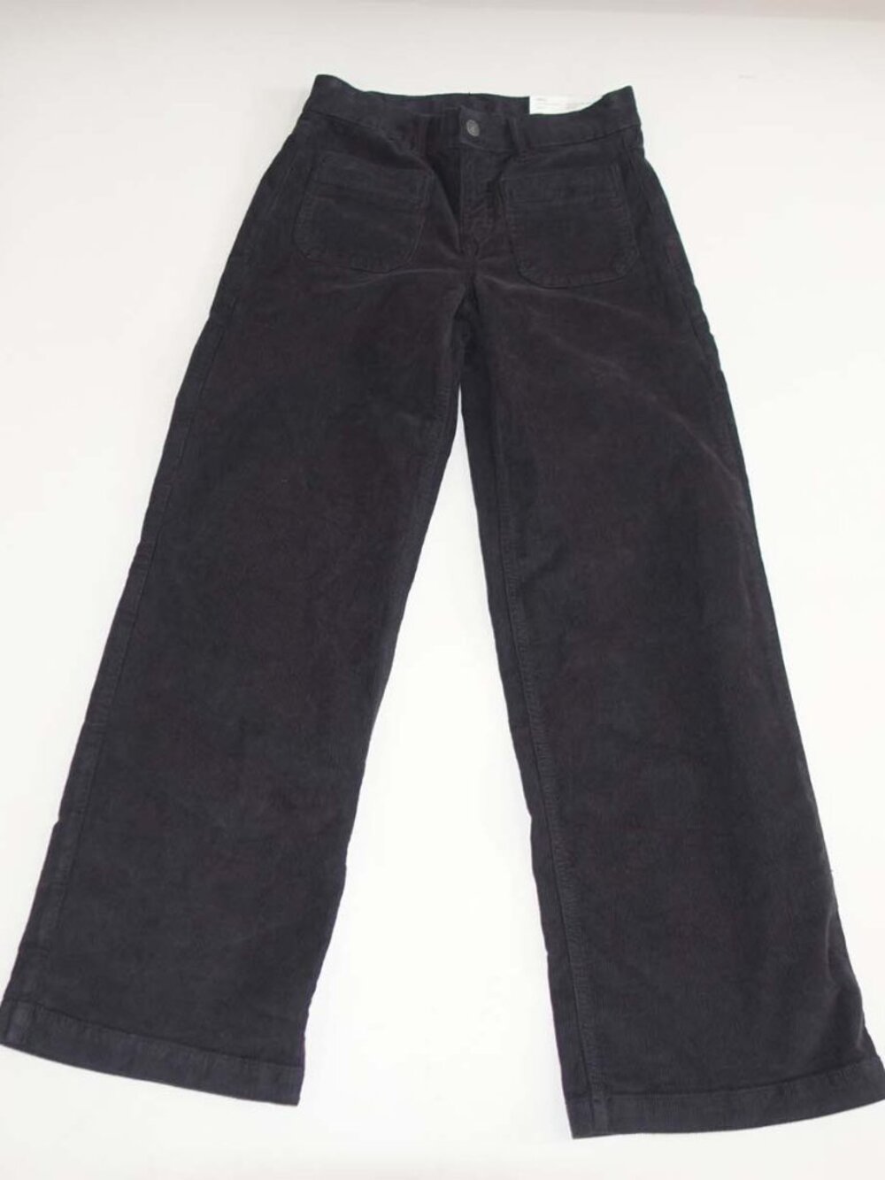 American Eagle Women's Baggy Wide Leg Corduroy Pants Size 00 / 24 NWT Black AE